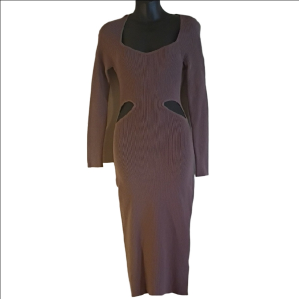 Abercrombie & FitchCutout Midi Dress in Tan /Brown. Size Small.